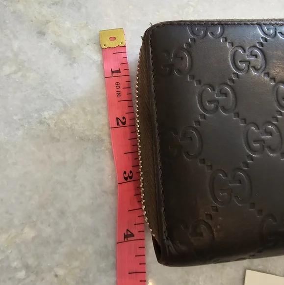 AUTHENTIC Gucci Vintage Guccissima GG Brown Zip-Round Wallet Clutch - Picture 13 of 15